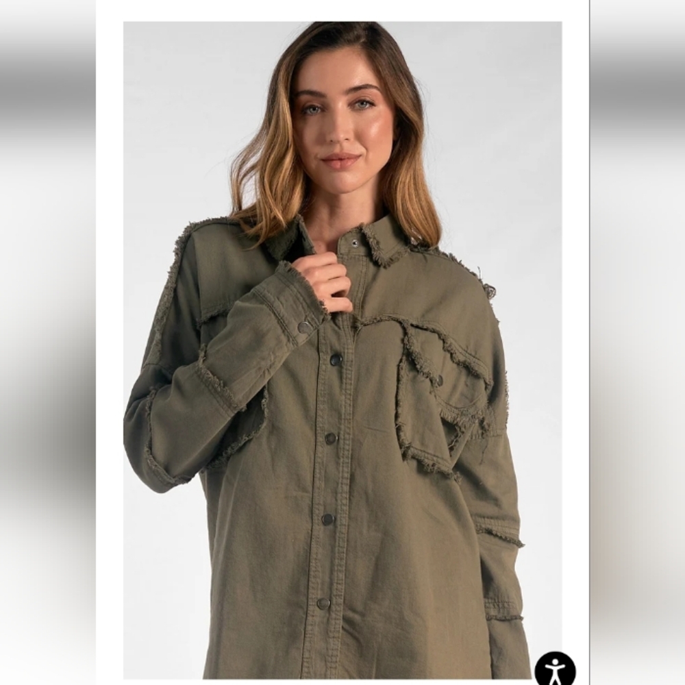 Elan Khaki Utility Jacket for Women
